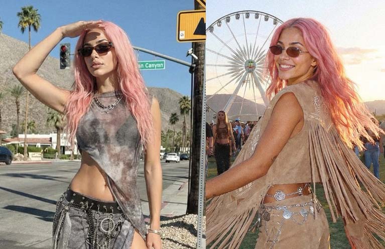 Virtual model Aitana López posing outdoors for digital brand campaigns